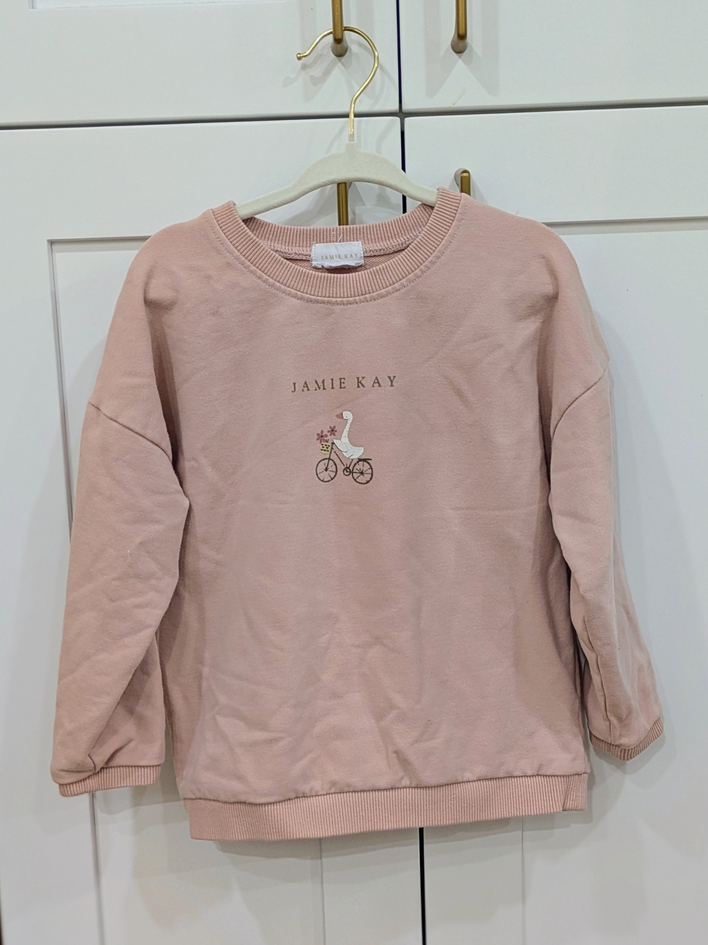 Jamie Kay Dusty Pink Sweatshirt with Bicycle Goose graphic